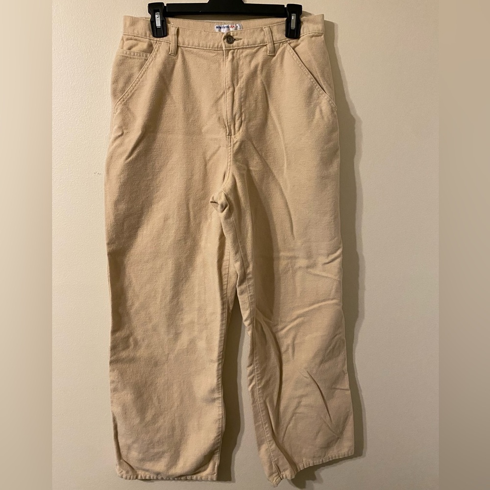 Mens Vintage Benetton USA‎ Cream Carpenter Cotton Khakis 32x30
